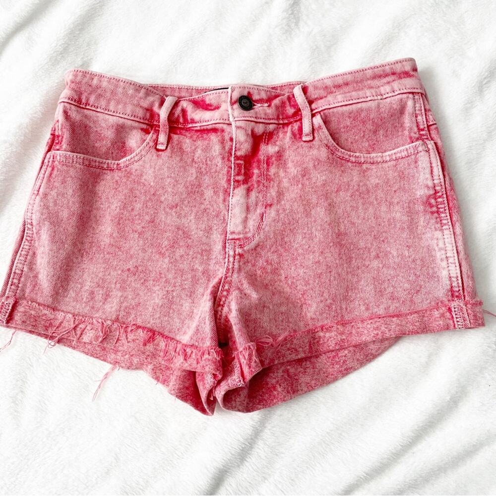 Hollister pink high rise short jean shorts mini denim size 9 29 vintage stretch